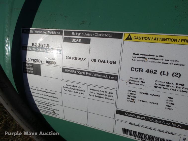 image for item K5516 Fabrique 5Z361A air compressor