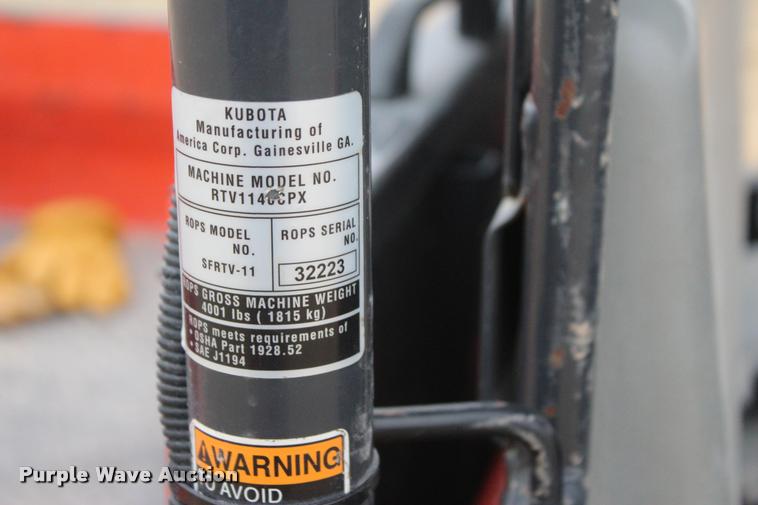 image for item L4940 2015 Kubota RTV1140CPX utility vehicle