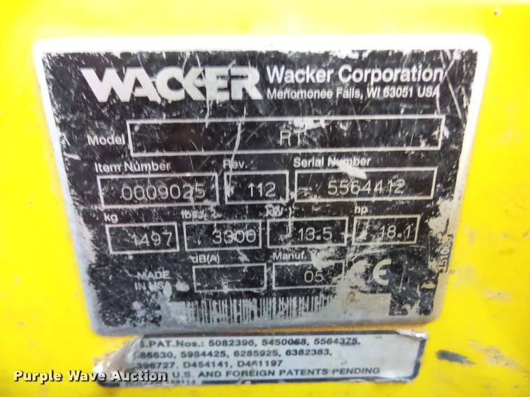 image for item AG9102 2005 Wacker RT vibratory trench compactor