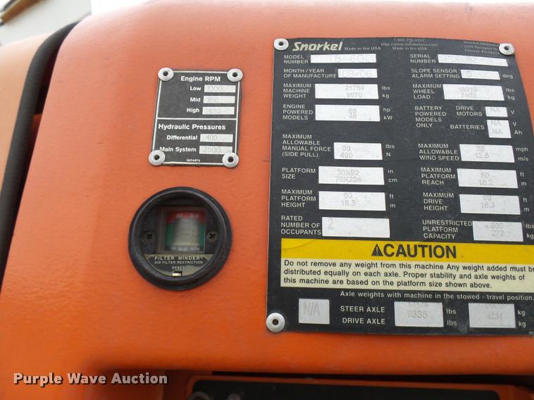 image for item AV9763 2006 Snorkel TB60 boom lift