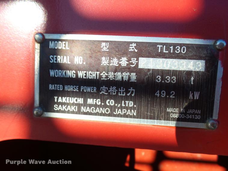 image for item AV9825 2005 Takeuchi TL130 skid steer