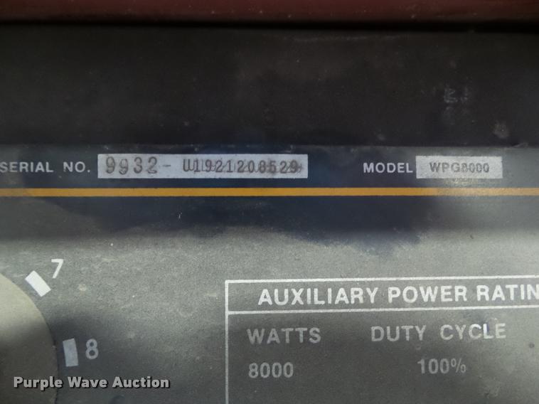 image for item BZ9957 Lincoln Weldanpower WPG8000 welder/generator