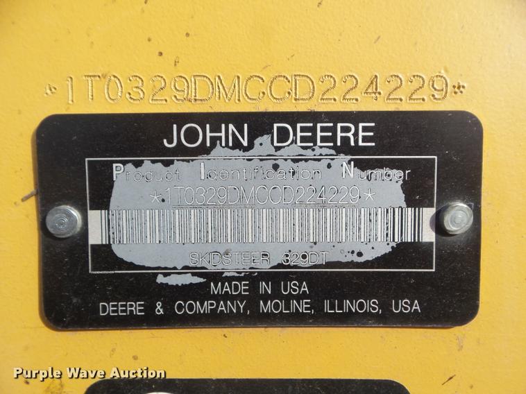 image for item DA5017 2012 John Deere 329D skid steer
