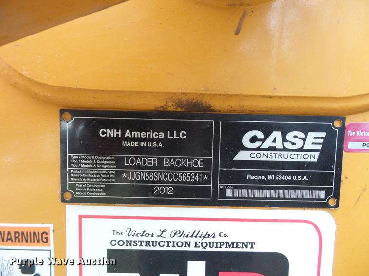 image for item DA5753 2012 Case 580 Super N backhoe