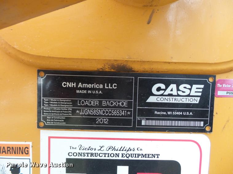 image for item DA5753 2012 Case 580 Super N backhoe