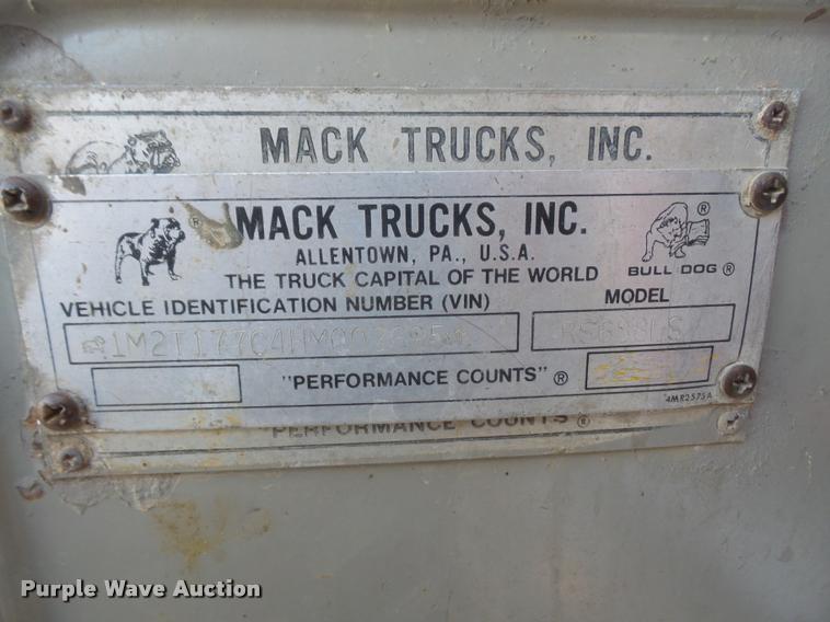 image for item DB2799 1987 Mack RS688LS dump truck