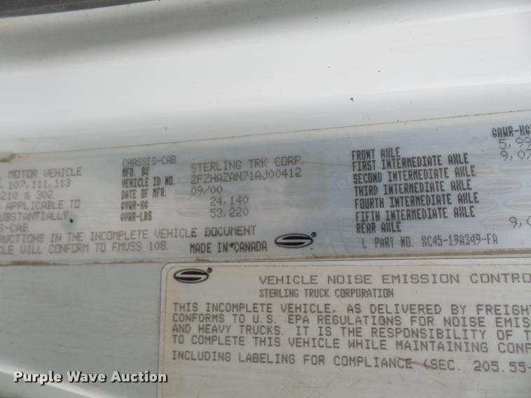 image for item DB2822 2001 Sterling L9500 dump truck