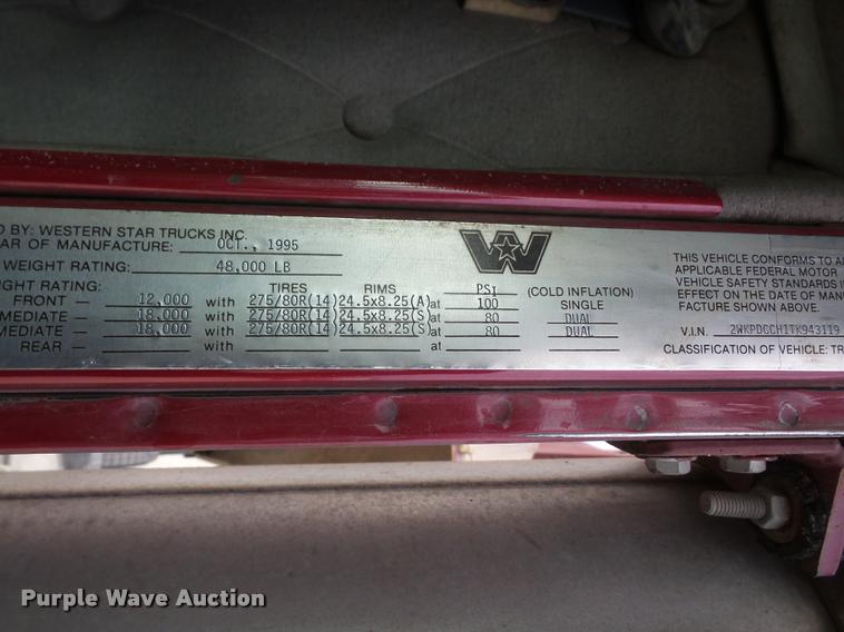 image for item DB2823 1996 Western Star 4900 dump truck