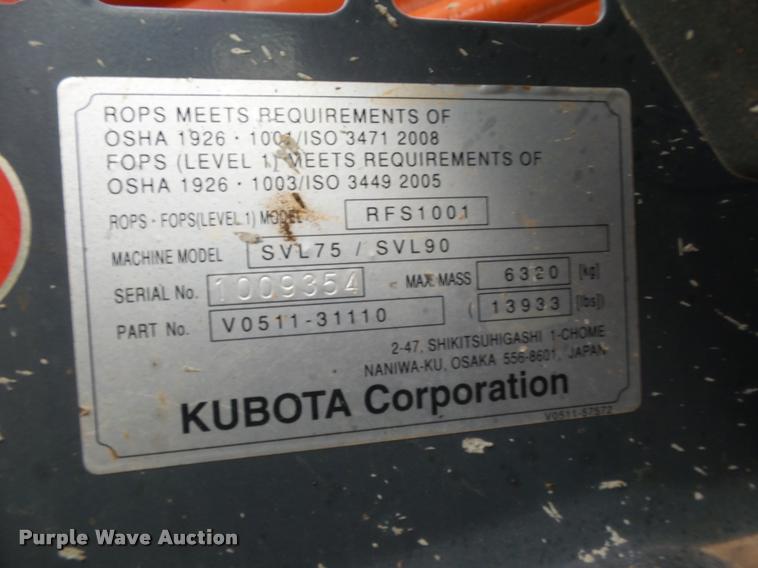 image for item DB4629 2014 Kubota SVL90-2 skid steer