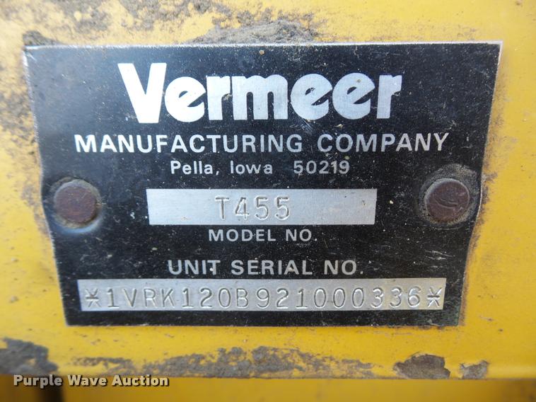 image for item F1730 2002 Vermeer T455 trencher