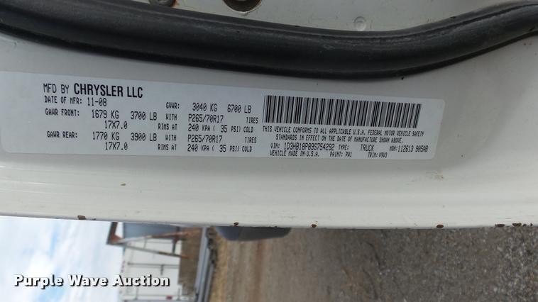 image for item J5735 2009 Dodge Ram 1500 Quad Cab pickup truck