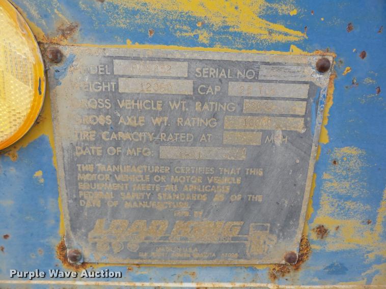 image for item J8684 1980 Load King PCS252 equipment trailer