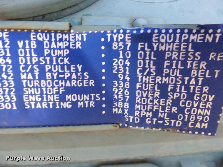 image for item K3428 1985 Penske Energy Systems 325 generator