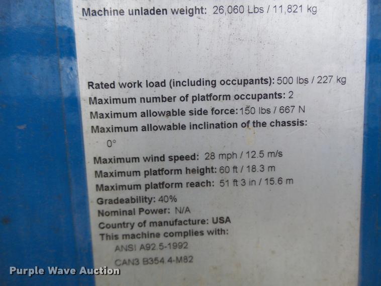 image for item K5527 1997 Genie S60 boom lift