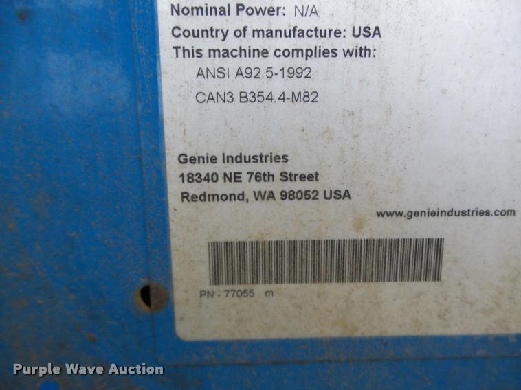 image for item K5527 1997 Genie S60 boom lift
