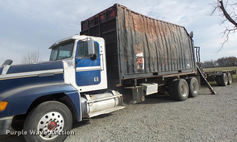 image for item K5540 1990 Freightliner FLD crane truck with equipment trailer