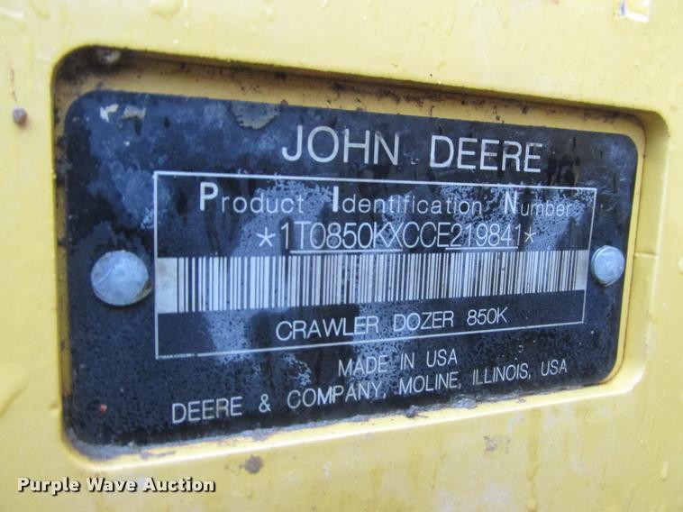 image for item K6202 2012 John Deere 850K WLT dozer