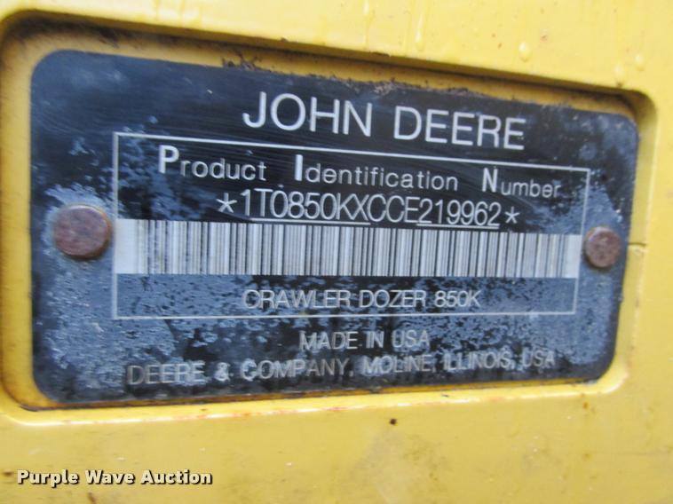 image for item K6205 2012 John Deere 850K WLT dozer
