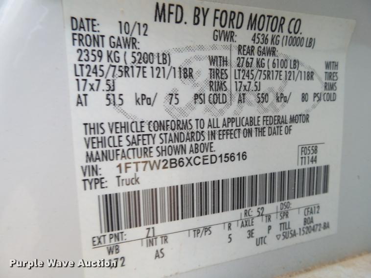 image for item L1741 2012 Ford F250 Super Duty CrewCab pickup truck