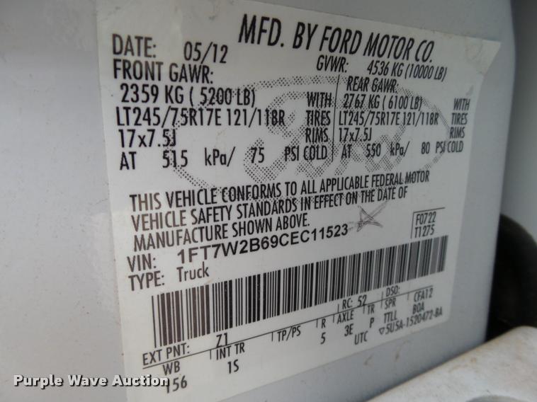 image for item L1742 2012 Ford F250 Super Duty CrewCab pickup truck