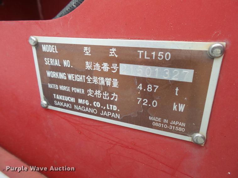 image for item L3552 2004 Takeuchi TL150 skid steer