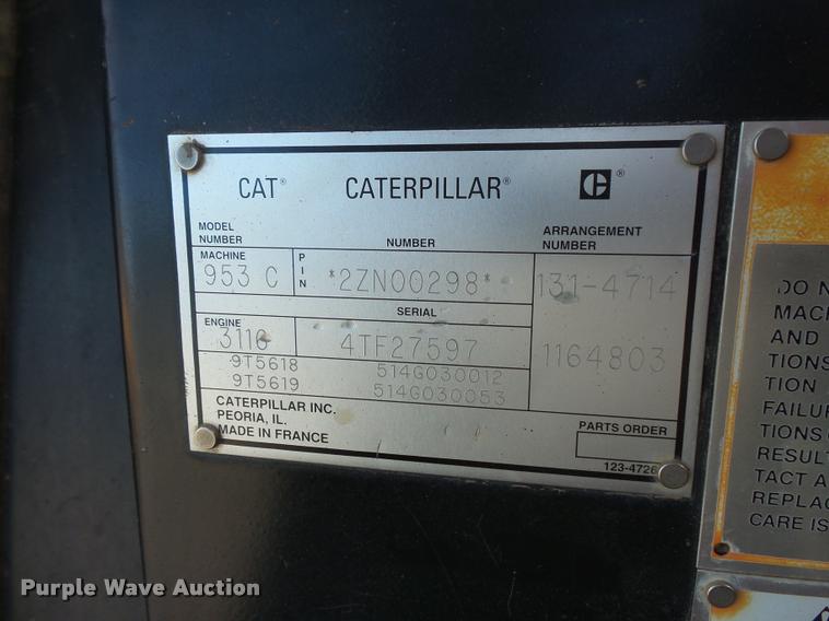 image for item L3591 1996 Caterpillar 953C track loader