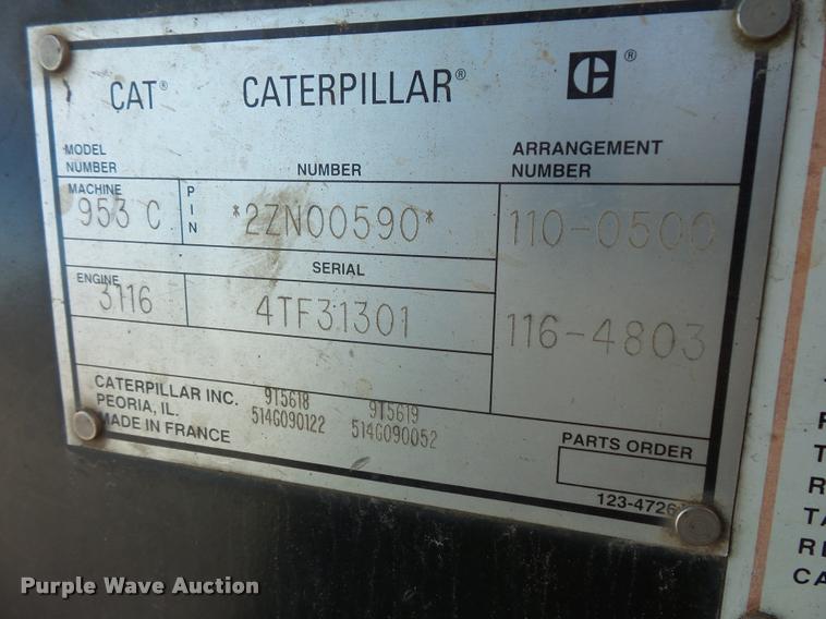 image for item L3595 1996 Caterpillar 953C track loader