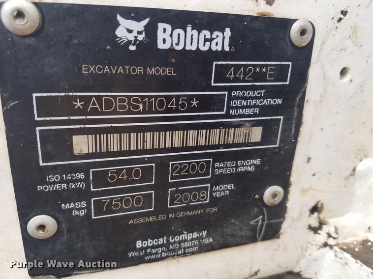 image for item L3602 2008 Bobcat 442 compact excavator