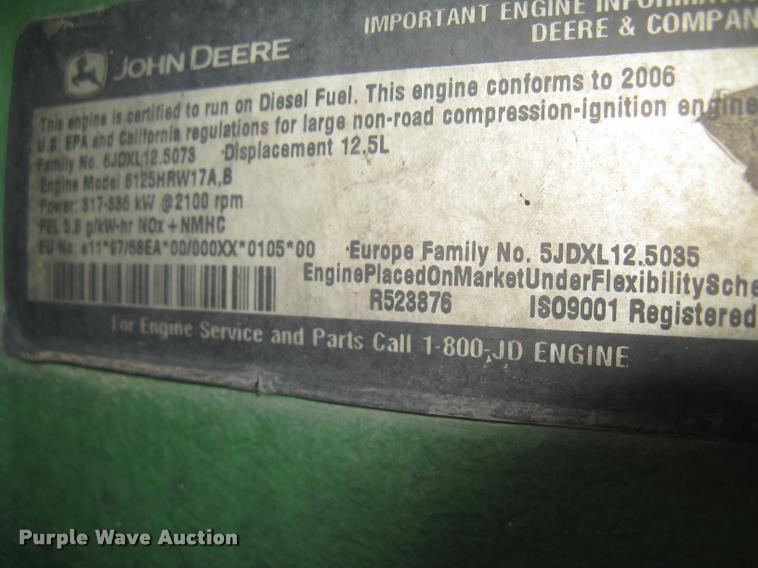 image for item L3920 2006 John Deere 9520 Scraper Special 4WD tractor