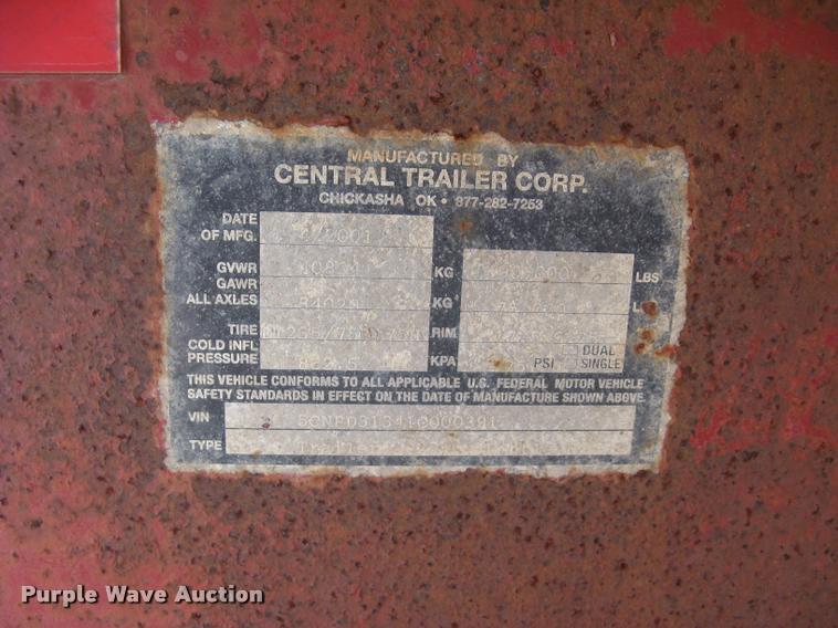 image for item L3921 2001 Central equipment trailer