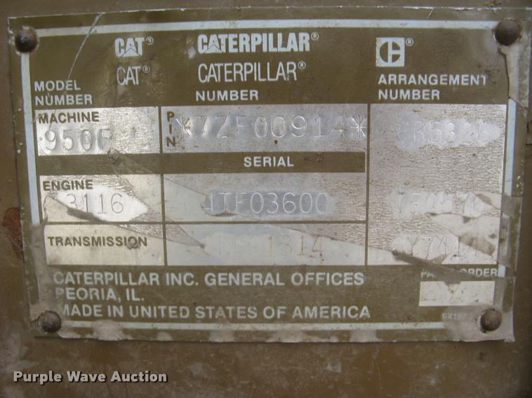 image for item L3927 1992 Caterpillar 950F wheel loader