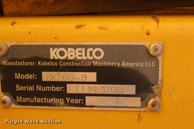 image for item L4925 2011 Kobelco SK260-9 excavator