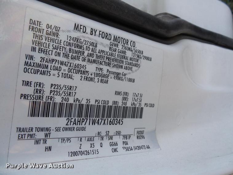 image for item DB2836 2007 Ford Crown Victoria Police Interceptor