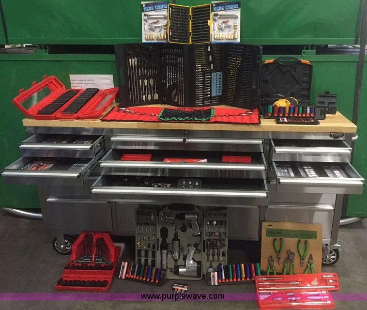 image for item F1780 15 drawer stainless steel work station with tools