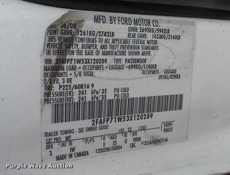 image for item DA2121 2003 Ford Crown Victoria Police Interceptor