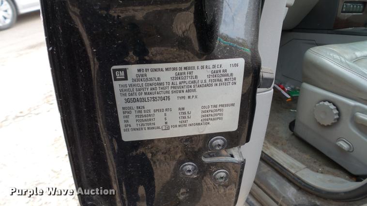 image for item DA2125 2007 Buick Rendezvous van