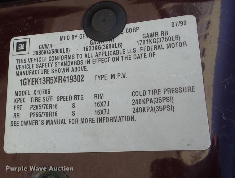 image for item DA2148 1999 Cadillac Escalade SUV