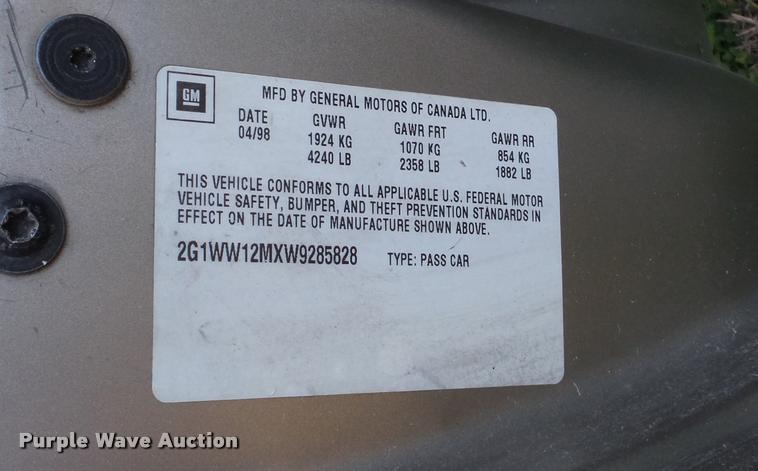 image for item DA2149 1998 Chevrolet Monte Carlo