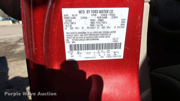 image for item DA2173 2008 Ford Escape SUV