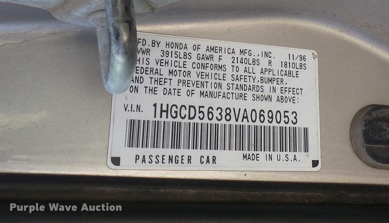 image for item DA2192 1997 Honda Accord