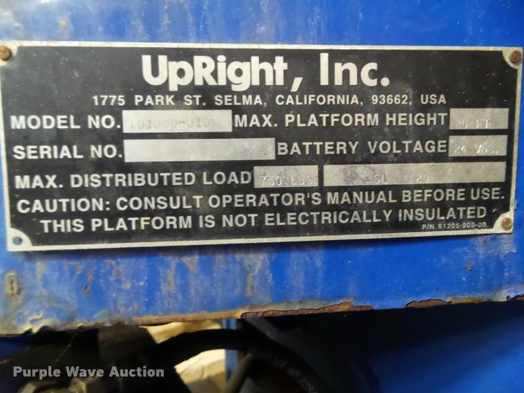 image for item BZ9973 Up Right SL20 vertical lift