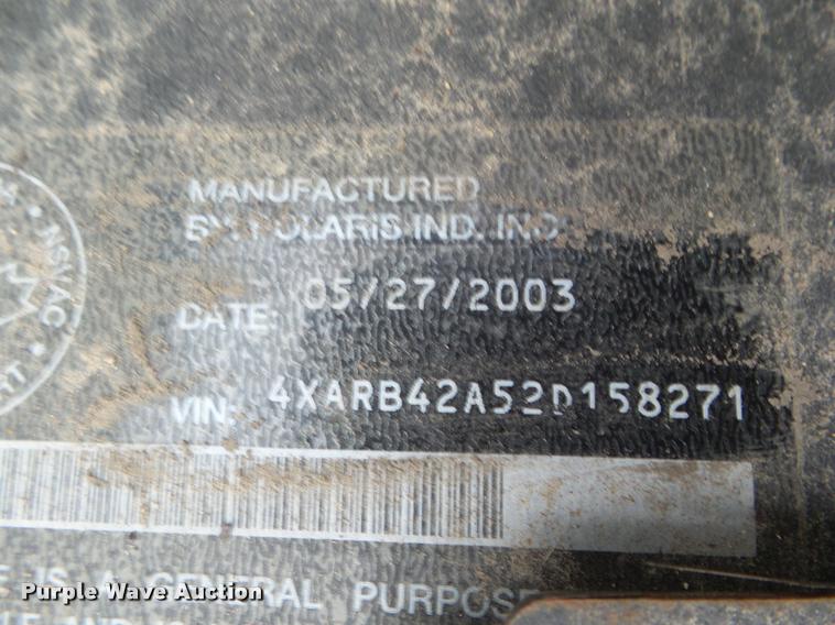 image for item DA5178 2003 Polaris Ranger utility vehicle