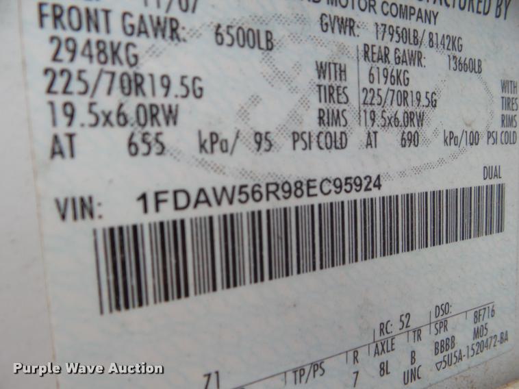 image for item DA5179 2008 Ford F550 Crew Cab truck cab and chassis