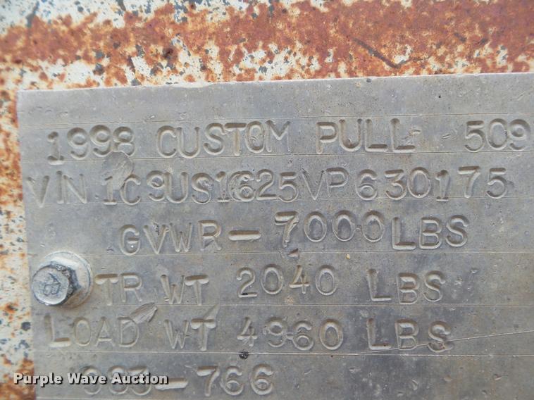 image for item DA5183 1998 Custom utility trailer