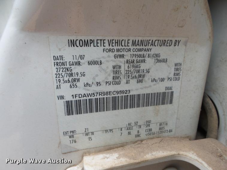 image for item DA5186 2008 Ford F550 Crew Cab utility truck