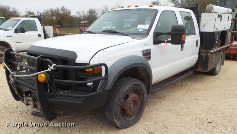 image for item DA5188 2008 Ford F450 Super Duty Crew Cab flatbed truck