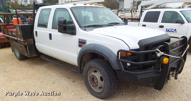 image for item DA5188 2008 Ford F450 Super Duty Crew Cab flatbed truck