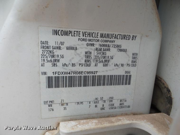 image for item DA5188 2008 Ford F450 Super Duty Crew Cab flatbed truck