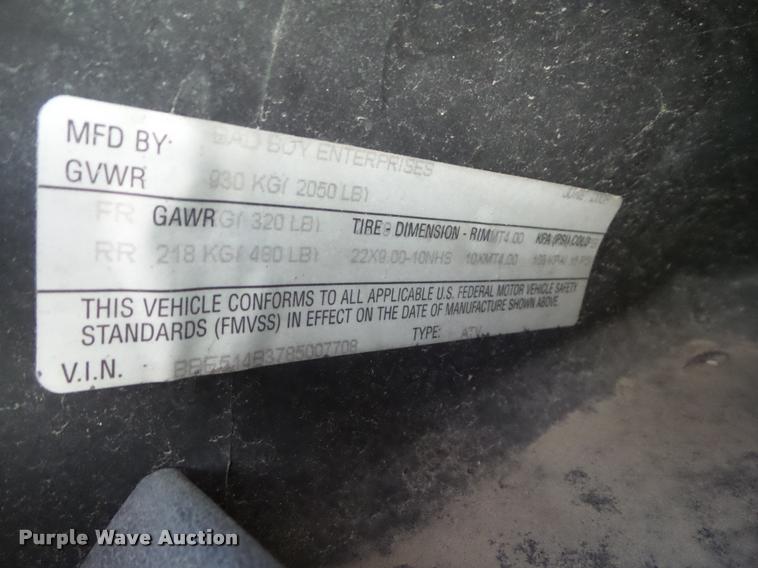 image for item DA5192 2008 Bad Boy shuttle golf cart