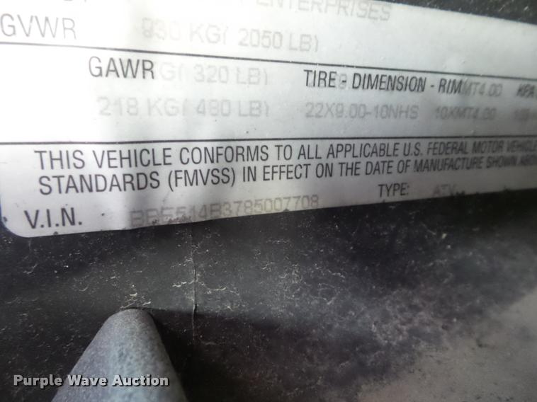 image for item DA5192 2008 Bad Boy shuttle golf cart